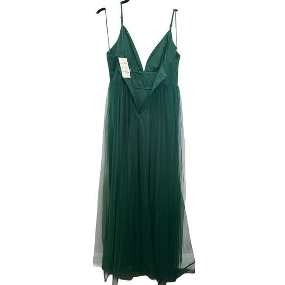 Maniju Green Maxi Dress Color EMERALD Style MF21427 Size L - Picture 8 of 9